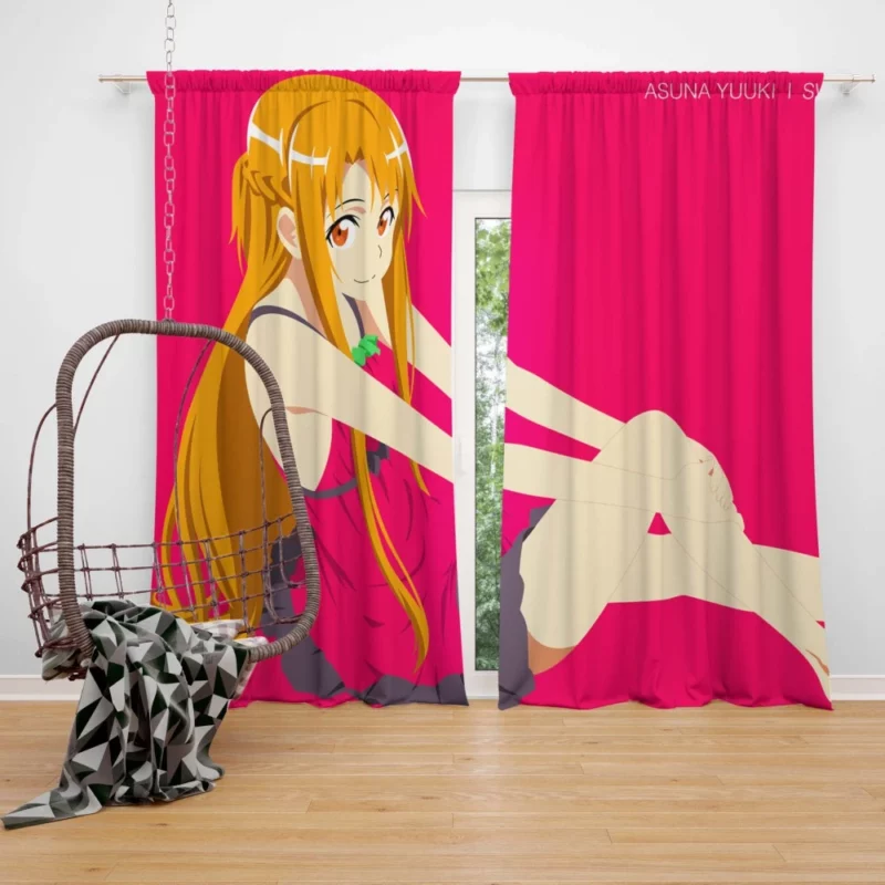 Asuna Yuuki Minimalist Heroine Anime Curtain