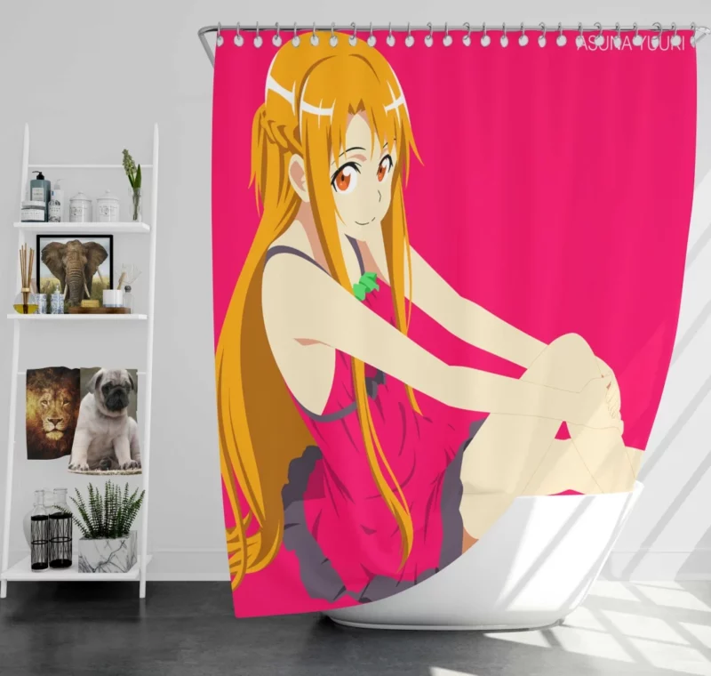 Asuna Yuuki Minimalist Heroine Anime Shower Curtain