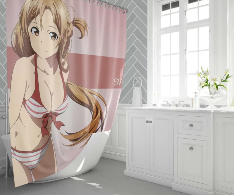 Asuna Yuuki Reality Warrior Anime Shower Curtain 1