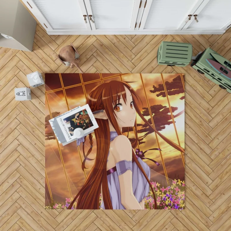 Asuna Yuuki Triumphs in Sword Art Online Anime Rug