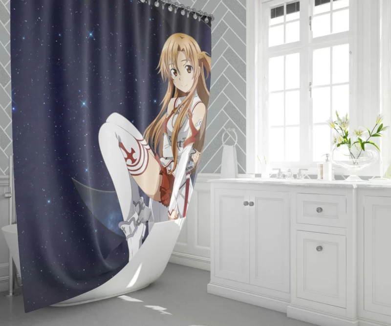 Asuna Yuuki Unforgettable Impact Anime Shower Curtain 1