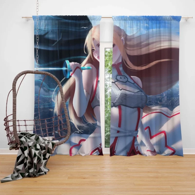 Asuna Yuuki Unwavering Spirit Anime Curtain