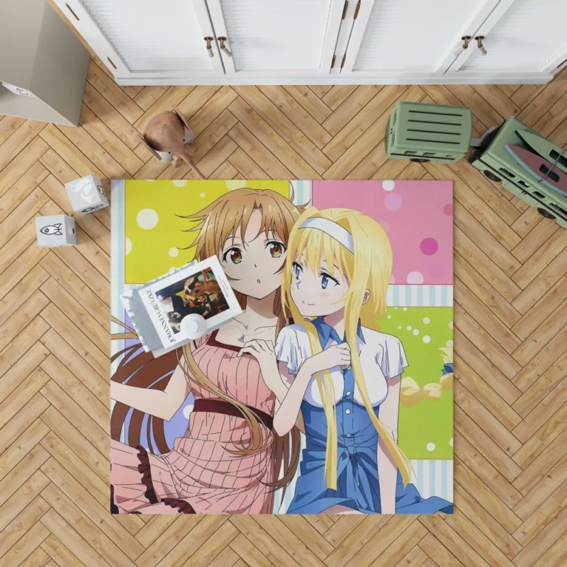 Asuna Yuuki and Alice Zuberg Uniting Forces Anime Rug