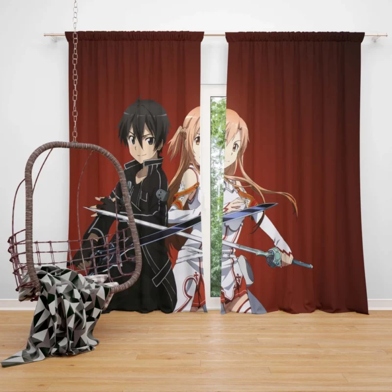 Asuna Yuuki and Kirito Eternal Connection Anime Curtain