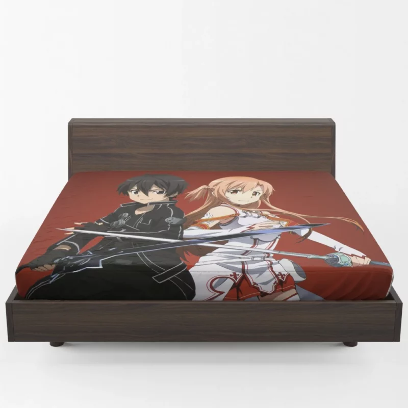 Asuna Yuuki and Kirito Eternal Connection Anime Fitted Sheet 1