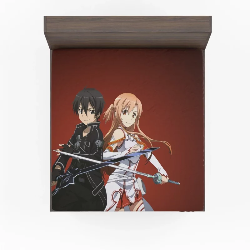 Asuna Yuuki and Kirito Eternal Connection Anime Fitted Sheet