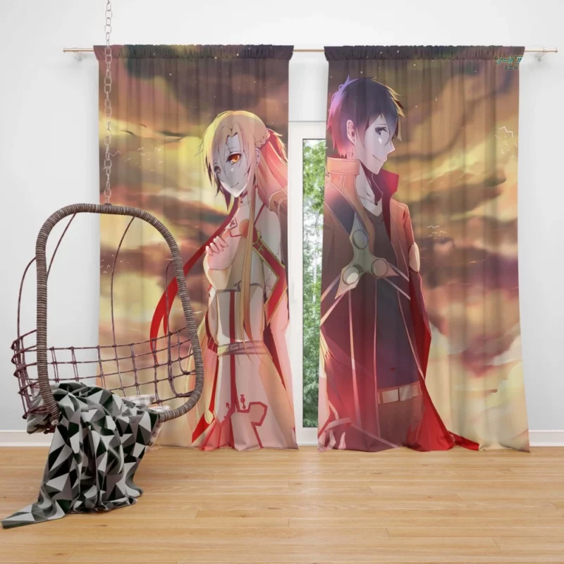 Asuna Yuuki and Kirito Legendary Bond Anime Curtain