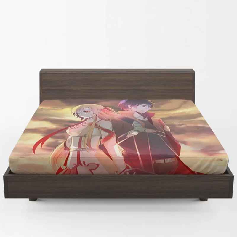 Asuna Yuuki and Kirito Legendary Bond Anime Fitted Sheet 1