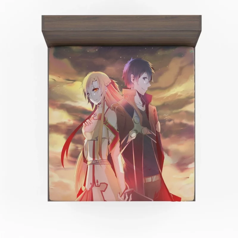 Asuna Yuuki and Kirito Legendary Bond Anime Fitted Sheet