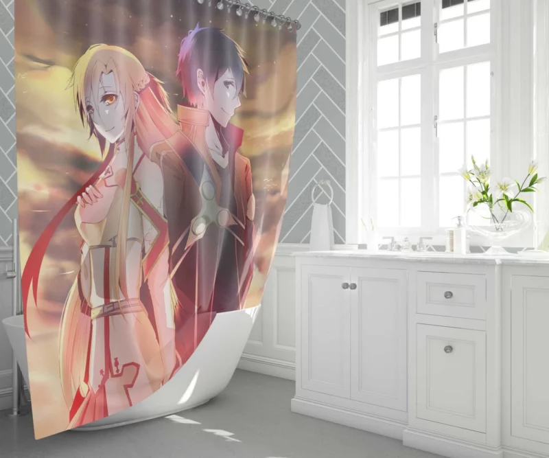 Asuna Yuuki and Kirito Legendary Bond Anime Shower Curtain 1