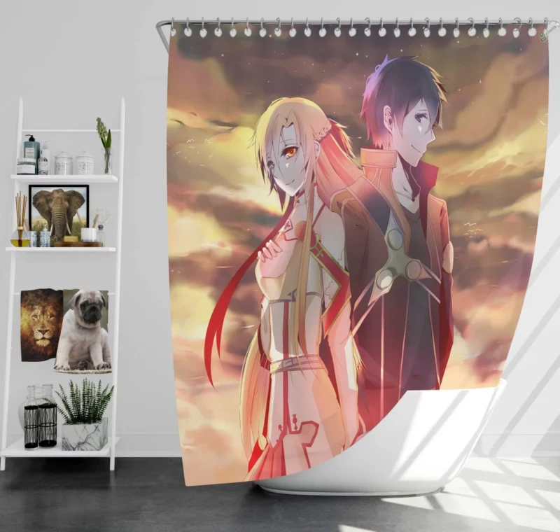 Asuna Yuuki and Kirito Legendary Bond Anime Shower Curtain