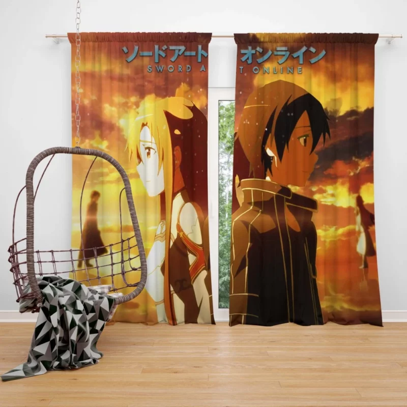 Asuna Yuuki and Kirito Legendary Saga Anime Curtain