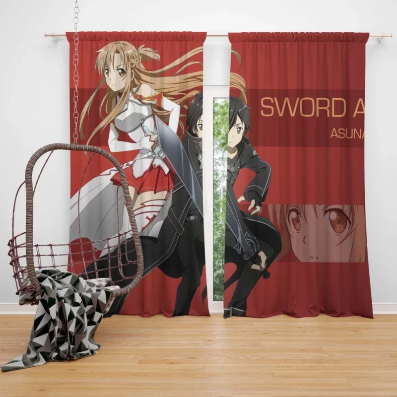 Asuna Yuuki and Kirito Unbreakable Bond Anime Curtain