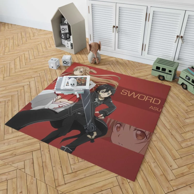 Asuna Yuuki and Kirito Unbreakable Bond Anime Rug 1