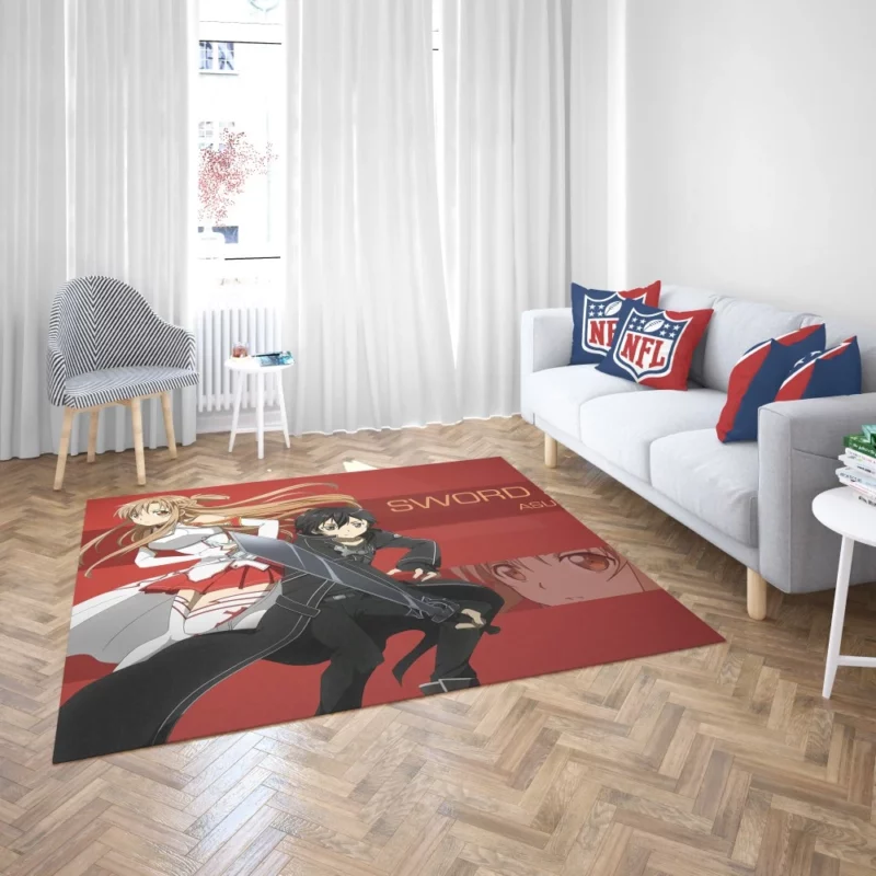 Asuna Yuuki and Kirito Unbreakable Bond Anime Rug 2