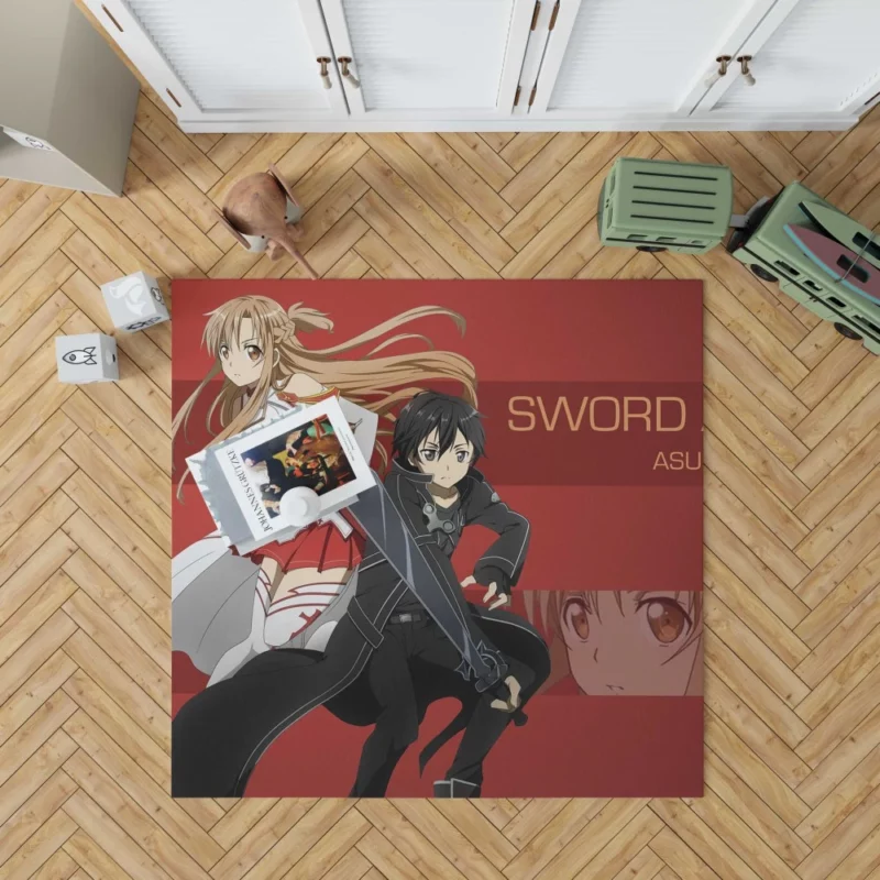 Asuna Yuuki and Kirito Unbreakable Bond Anime Rug