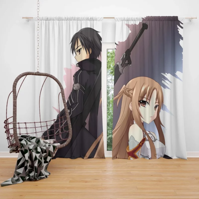 Asuna Yuuki and Kirito VR Adventures Anime Curtain