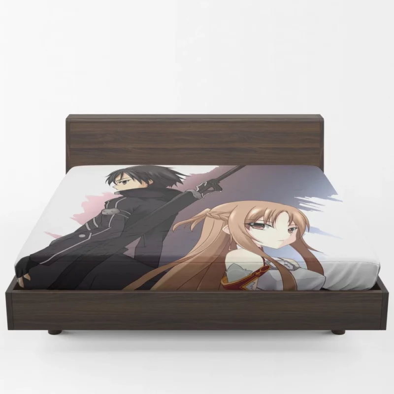 Asuna Yuuki and Kirito VR Adventures Anime Fitted Sheet 1