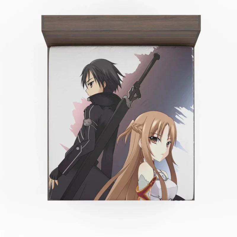 Asuna Yuuki and Kirito VR Adventures Anime Fitted Sheet