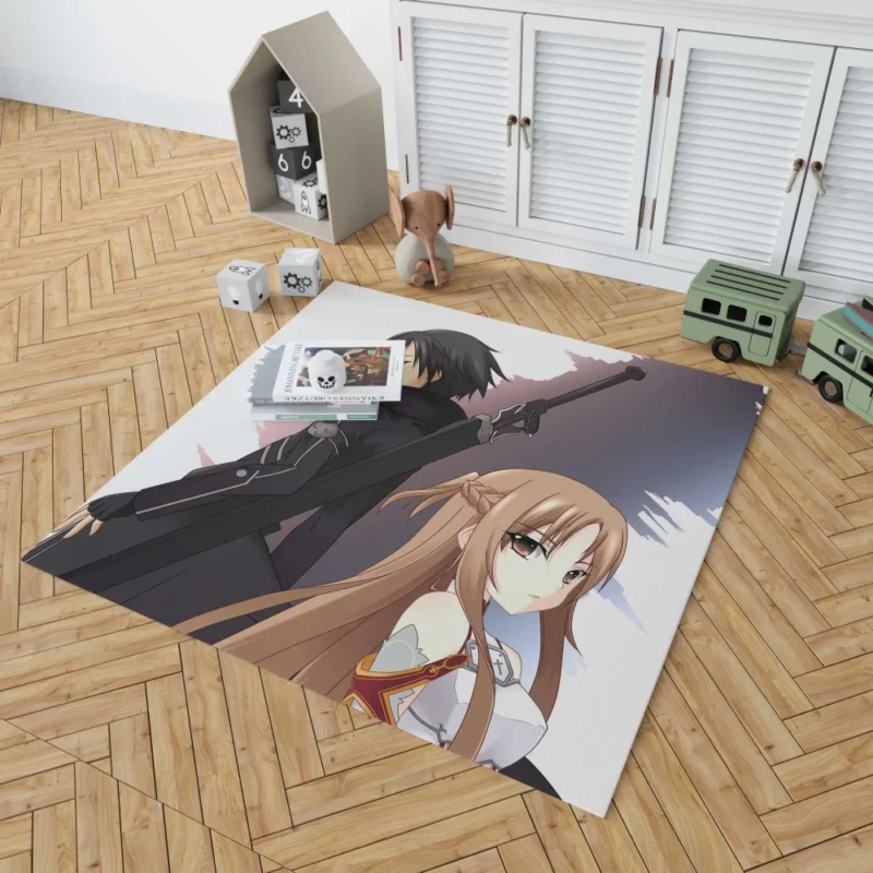 Asuna Yuuki and Kirito VR Adventures Anime Rug 1