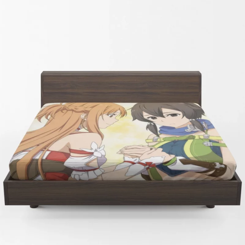 Asuna Yuuki and Sinon Interactions Anime Fitted Sheet 1