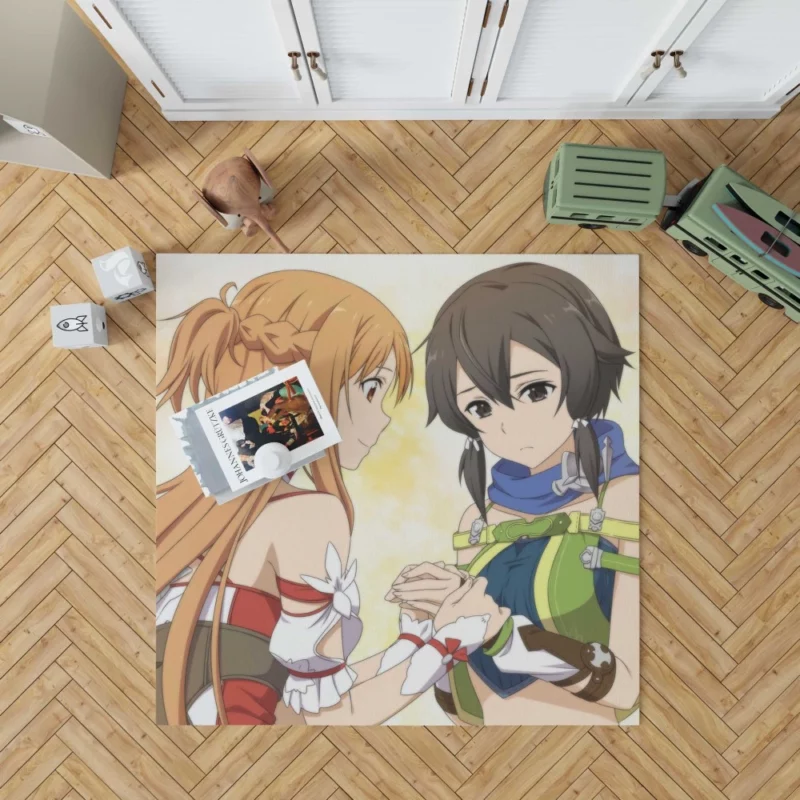 Asuna Yuuki and Sinon Interactions Anime Rug