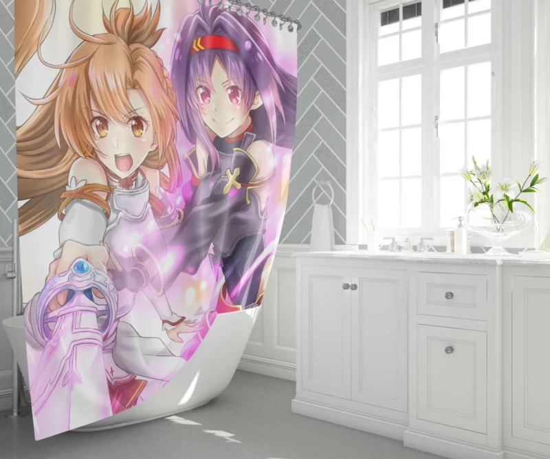 Asuna Yuuki and Yuuki Konno Bond Anime Shower Curtain 1