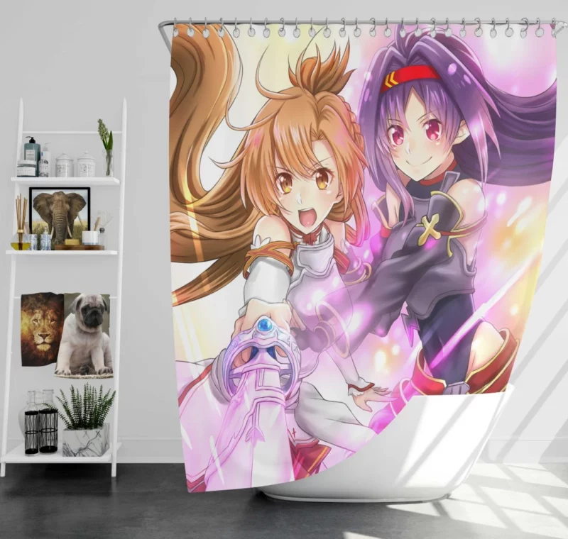 Asuna Yuuki and Yuuki Konno Bond Anime Shower Curtain