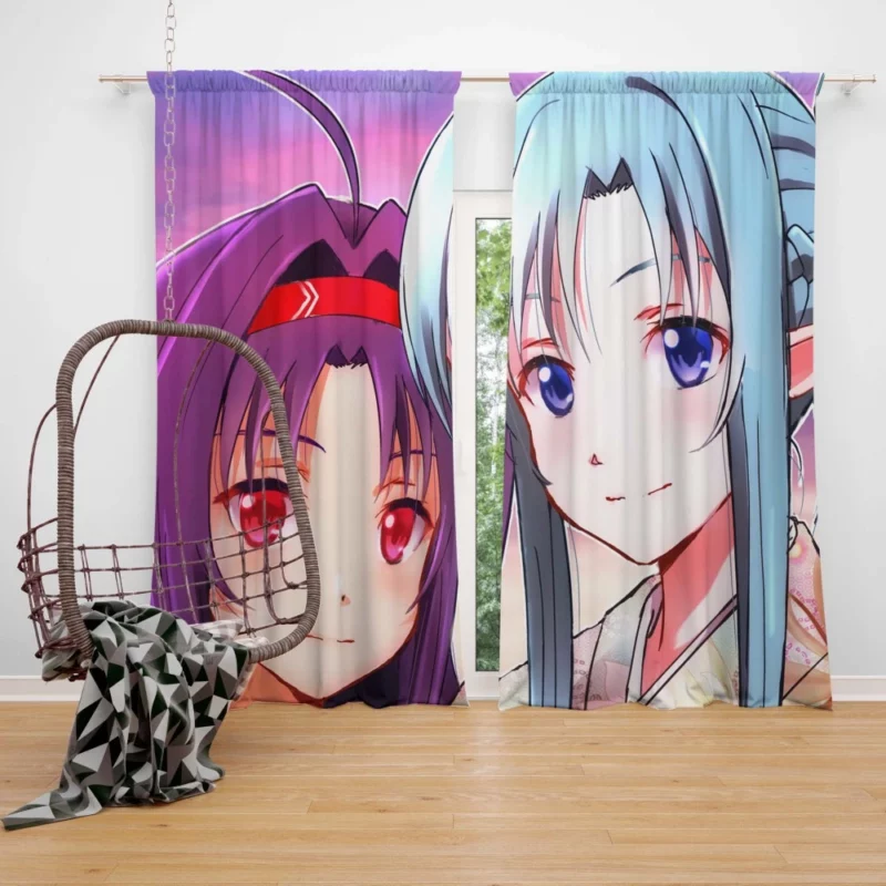 Asuna Yuuki and Yuuki Konno Sisterly Bond Anime Curtain