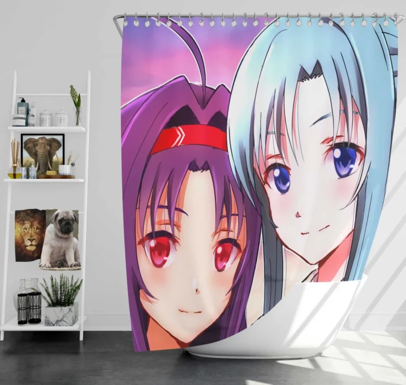 Asuna Yuuki and Yuuki Konno Sisterly Bond Anime Shower Curtain