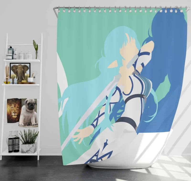 Asuna Yuuki in Sword Art Online II Anime Shower Curtain
