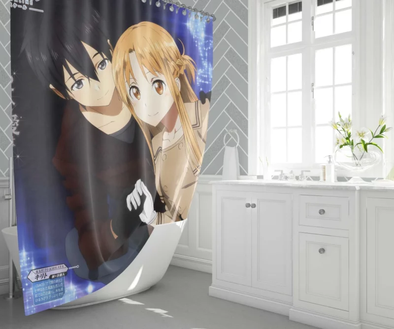 Asuna and Kirito Ordinal Scale Journey Anime Shower Curtain 1