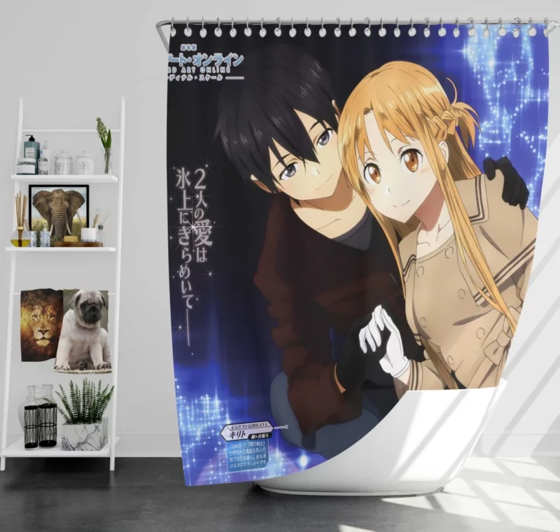 Asuna and Kirito Ordinal Scale Journey Anime Shower Curtain