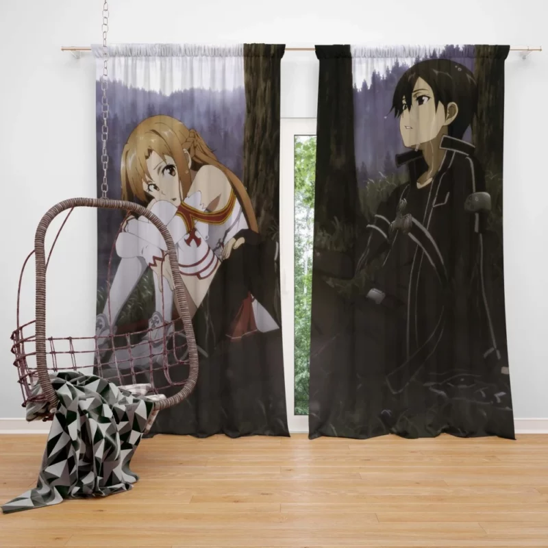 Asuna and Kirito Sword Art Online Pair Anime Curtain