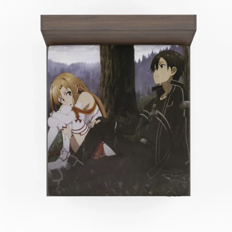 Asuna and Kirito Sword Art Online Pair Anime Fitted Sheet