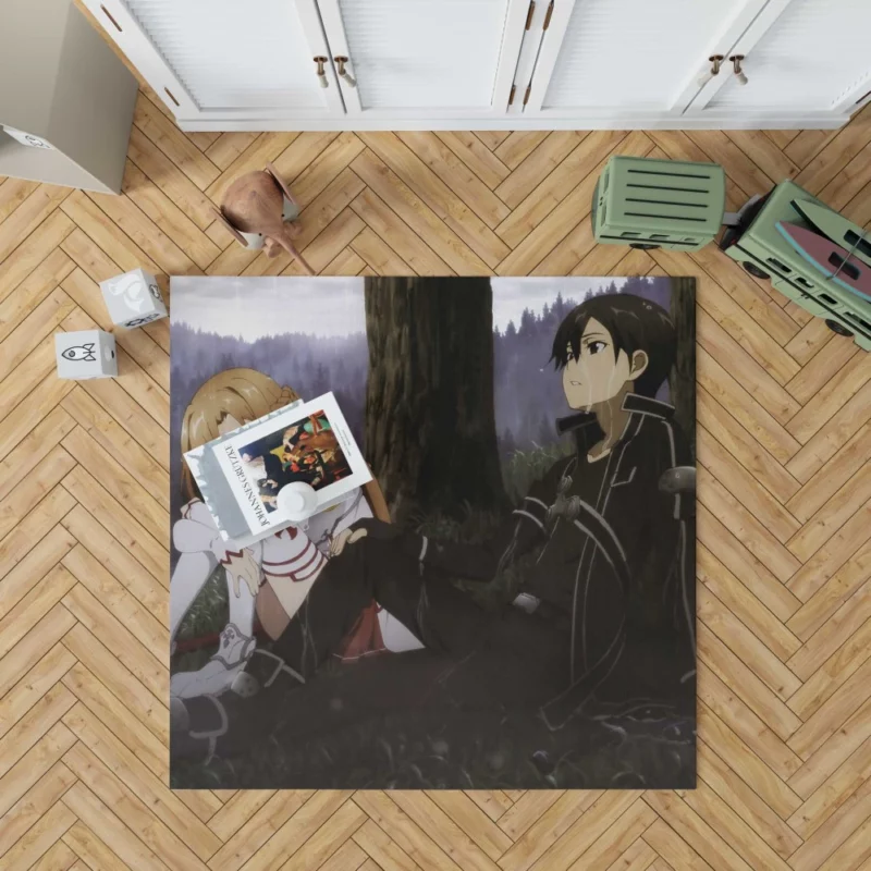 Asuna and Kirito Sword Art Online Pair Anime Rug