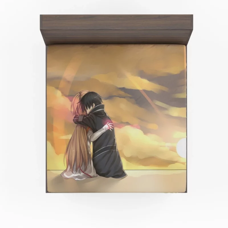 Asuna and Kirito VR Connection Anime Fitted Sheet