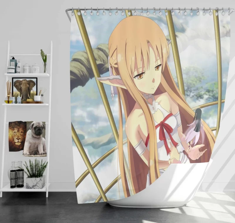 Asuna and Yui Moments in Sword Art Online Anime Shower Curtain