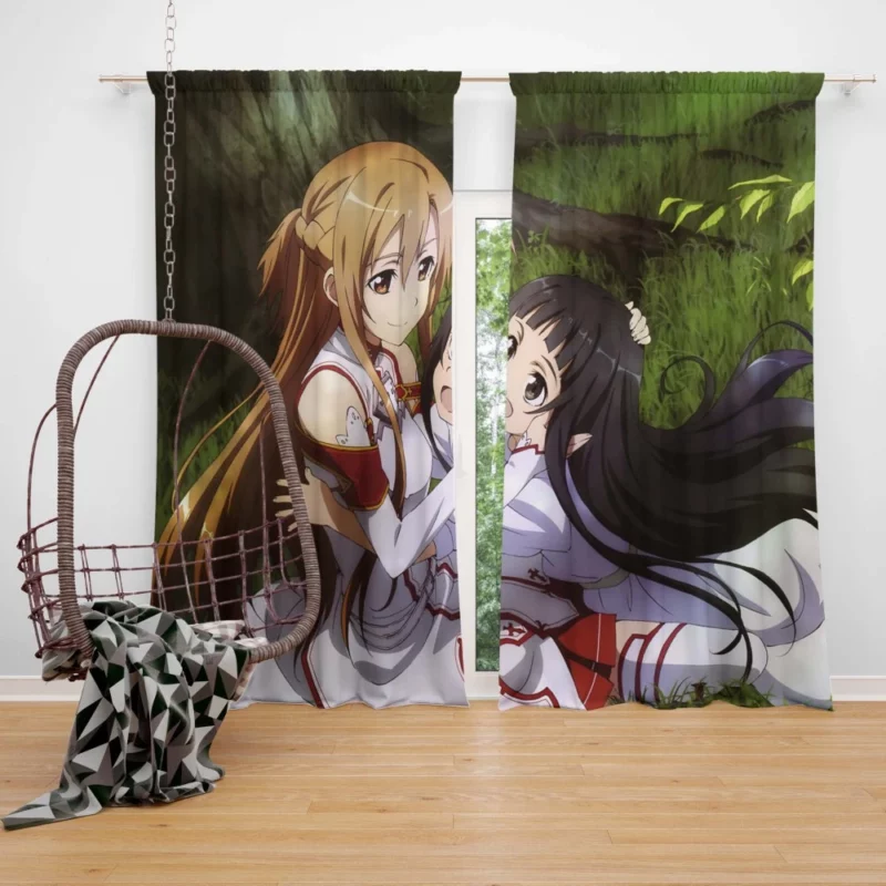 Asuna and Yuuki Friendship Anime Curtain