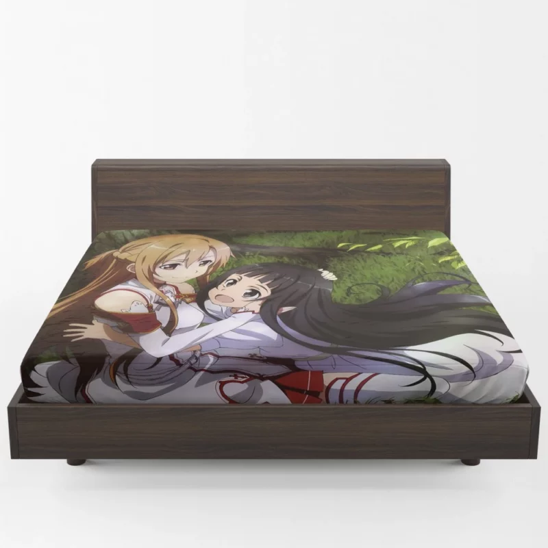 Asuna and Yuuki Friendship Anime Fitted Sheet 1