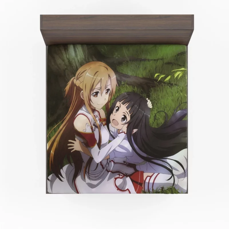 Asuna and Yuuki Friendship Anime Fitted Sheet