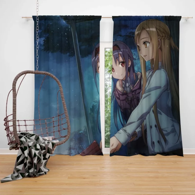 Asuna and Yuuki Friendship Blooms Anime Curtain