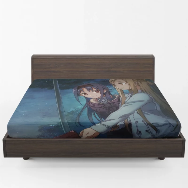 Asuna and Yuuki Friendship Blooms Anime Fitted Sheet 1