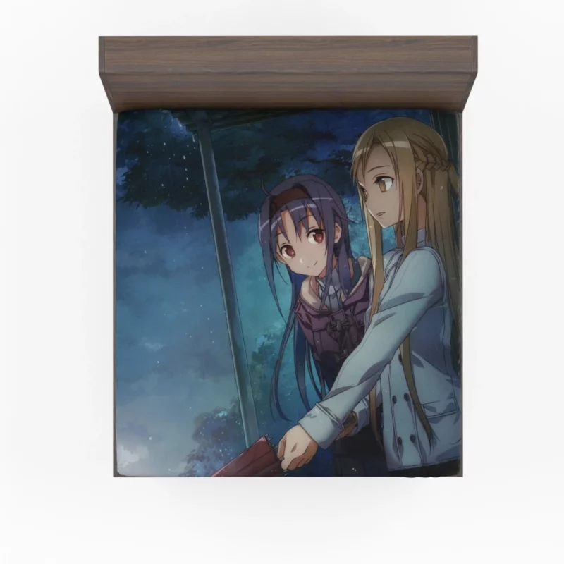 Asuna and Yuuki Friendship Blooms Anime Fitted Sheet