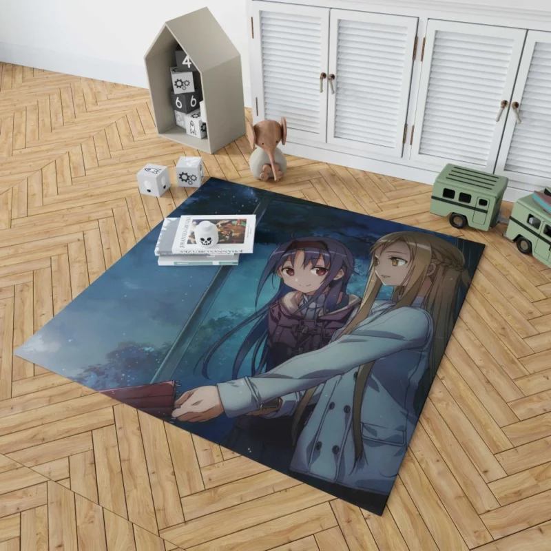 Asuna and Yuuki Friendship Blooms Anime Rug 1