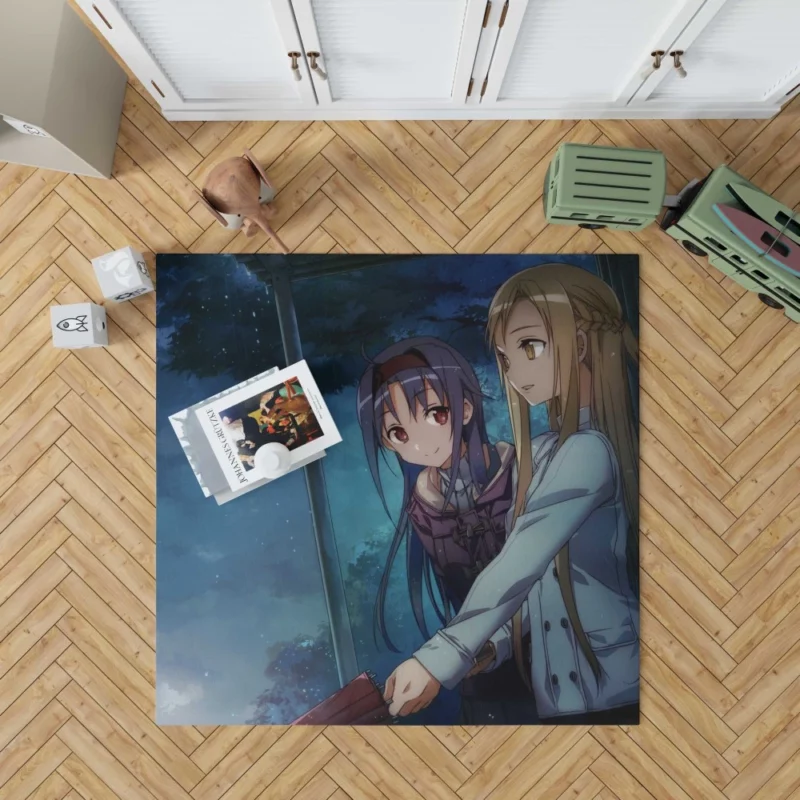 Asuna and Yuuki Friendship Blooms Anime Rug