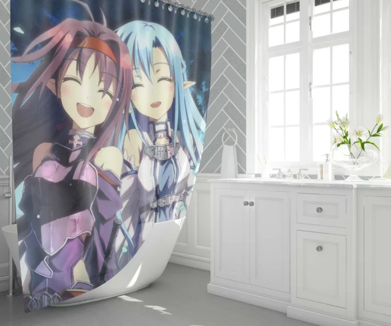 Asuna and Yuuki Resilience Anime Shower Curtain 1