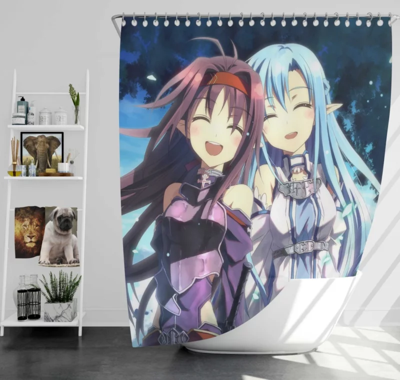 Asuna and Yuuki Resilience Anime Shower Curtain