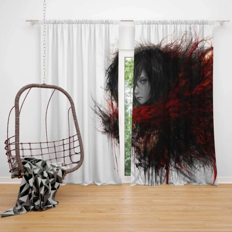 Attack On Titan Shingeki No Kyojin Mikasa Ackerman Anime Curtain