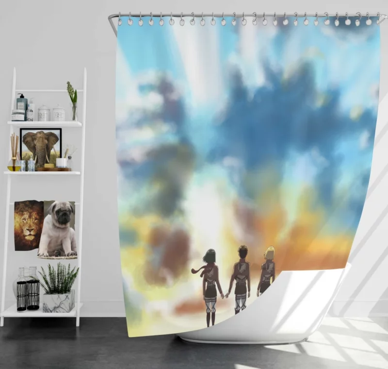 Attack on Titan Trio Legacy Anime Shower Curtain